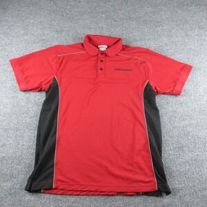 Office Depot Polo Shirt Mens M Red Short Sleeve Employee Workwear Logo